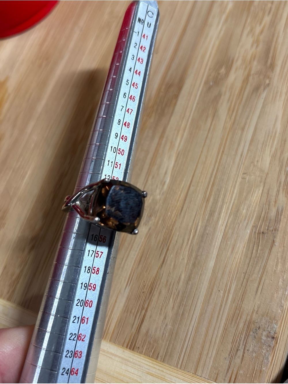 925 Sterling Silver Vintage Real Smoky Quartz Ring Size 7